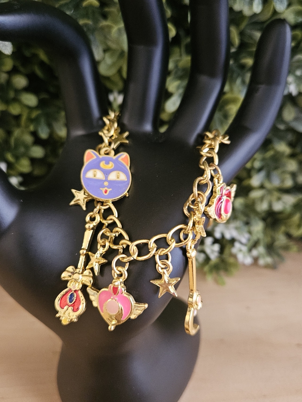 Sailor Moon Anime Golden Enamel Charm Bracelet